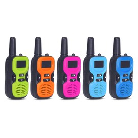 linzezon Walkie Talkies for Kids 5 Pack, Long Distance 10 Channel, Built-in Flashlight, Key Lock, Auto Power Saving, Gifts for Boys Girls Kids Toys 3-12 Year Old