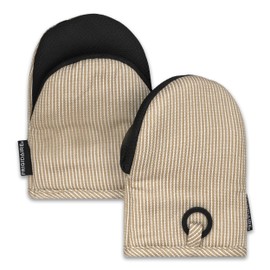 Layla 2-Pack Cotton and Neoprene Mini Oven Mitts-Beige