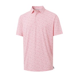 M MAELREG Polo Shirts for Men Collared Casual Print Lightweight Moisture Wicking Dry Fit Summer Golf Polos for Men