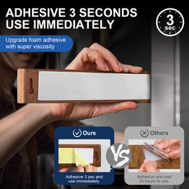 ENOKING Magnetic Knife Holder for Wall 10 Inch, Magnetic Knife Holder for Refrigerator, Super Strong Magnetism Knife Magnetic Strip with Upgrade Foam Adhesive Wall Mount and No Drilling Installation