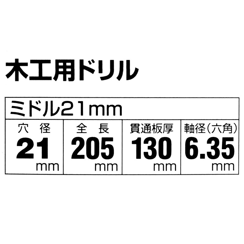 Onishi Kogyo S Large Woodworking Drill Middle 0.8 inches (21.0