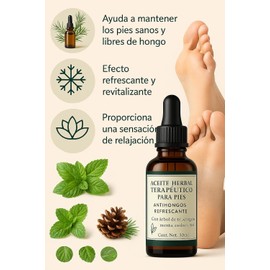 Aceite Premium para Pies 30ml – Árbol de Té, Orégano, Romero, Menta y Cedro – Frescura Natural · Mal Olor · Pesadez – Refrescante y Relajante – Linea Bye Hongos de Herbolaria Selecta – 100% Natural, Sin Parabenos.