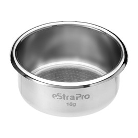 eStraPro Stainless steel espresso coffee filter basket,Double -layer filter with laser perforation 8855 measuring uniformly distributed,304 stainless steel coffee filter (2.1"(18g))