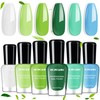 Morovan Green Nail Polish Set: Turquoise White Blue Spring Summer