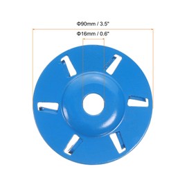 sourcing map Wood Carving Wheel with 5/8" Arbor Fits 4" Angle Grinder 3.5" 6 Teeth Grinder Shaping Disc Chainsaw Mill Cutter Woodworking Blade for Wood Cutting Polishing Grinding