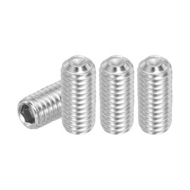 PATIKIL 20 Pcs Hex Socket Grub Screw, M6x16mm Flat Point Grub Bolt 304 Stainless Steel Head Socket Set Screws for Door Handles Light Fixture Repair