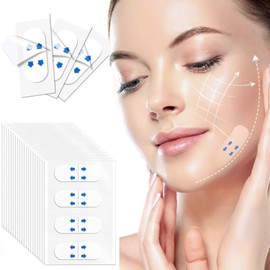 120 Piezas Face Lift Tape para Rostro, Invisible Lifting Facials Parche para Estiramiento, Etiqueta Estiramiento Facials para Cara para Reducir Las...