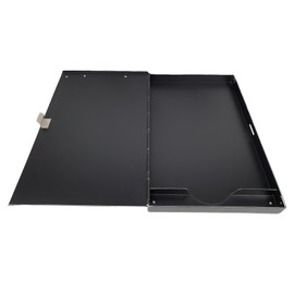 Posse Box - Side-Opening Single Compartment Clipboard PJ-32S-BV · Black Vinyl Aluminum · 14" x 9-1/8" x 1" · Storage Organizer
