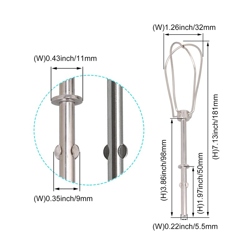 2pcs W10490648 Hand Mixer Turbo Beaters Replacement for Kitchen Aid