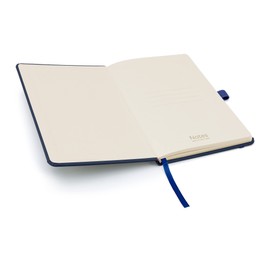 Notes London Eco A5 Notebook with Lined Pages, Pen Loop, Ribbon, Date Marks and Paper Pocket, Medium Hardback Journal, Note, sustainably sourced paper (Navy)