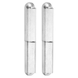 QUARKZMAN Weldable Barrel Hinges, Pack of 2, 6" Long 1-1/16" Diameter - 304 Stainless Steel Weldable Removable Round Body Hinges for Metal Gate Swing Door, Diameter 3/4" Pin