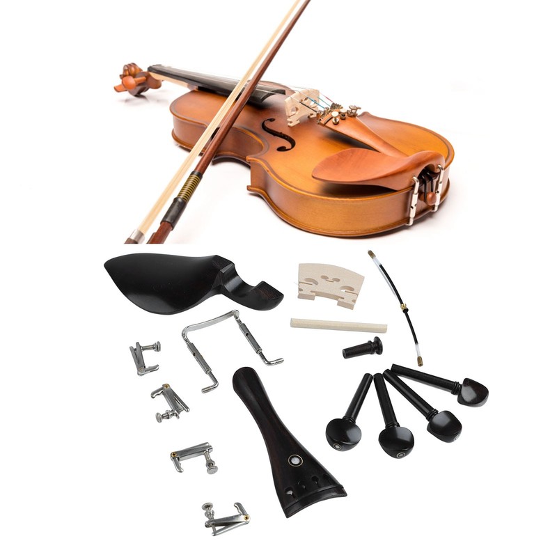 15Pcs Violin Accessory Tailpiece Chin Rest Tuning Peg Fine Tuner