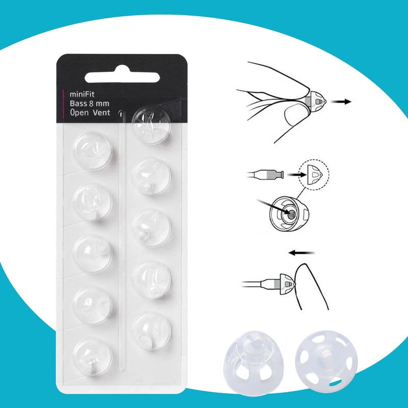 Hearing Aid Domes for Oticon Replacements,Oticon Minifit Open Vent Bass