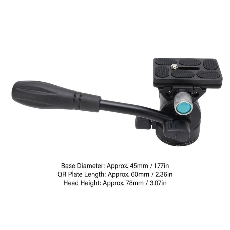 Generic Tripod Fluid Head Pan, 360° Panorama Tilt Head Aluminum