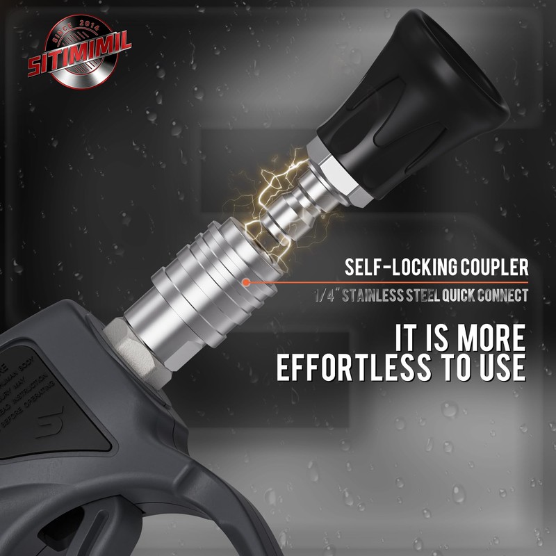 SITIMIMIL® Short Pressure Washer Gun Swivel Pro, Tangle-Free, Power Washer