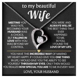 Momavo Jewelry TO MY WIFE - realize how special you are, Gift For Wife, Necklace for women , GIft for wfe, necklace for women , best wife gift ever , wife gifts from husband , To my Soulmate, Gifts For Wife Romantic (Standard Box, 14k White Gold Finish)