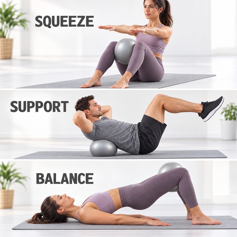 25cm Mini Pilates Yoga Ball, Inflatable PVC Core Balance Exercise