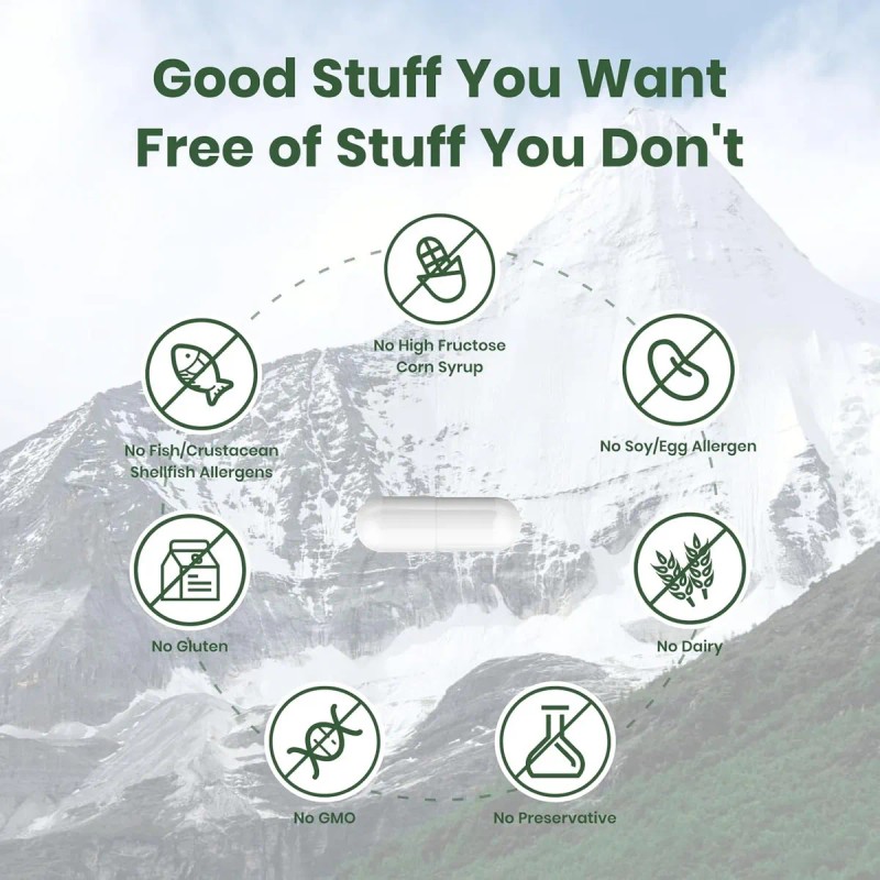 Elfleaf 60 Cápsulas Flynew Shilajit Para Hombres Mujeres 1300mg, Shilajit