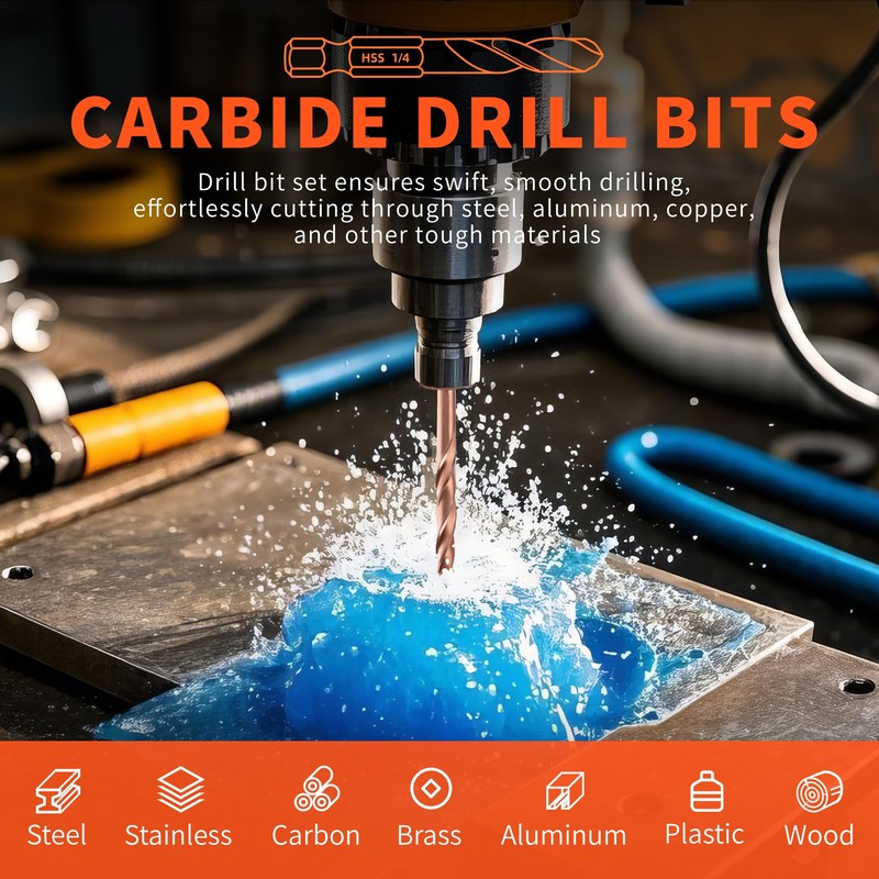 M35 Cobalt Stubby Drill Bit Set for Metal & Stainless