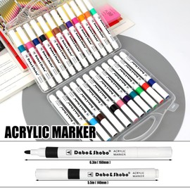 Dabo&Shobo Acrylic Paint Pens 24 Colors, 2-3mm Premium Medium Tip, Acrylic Paint Markers for Rock Painting, Stone, Glass, Wood, Fabric, Canvas, Metal, Easter DIY Crafts Making