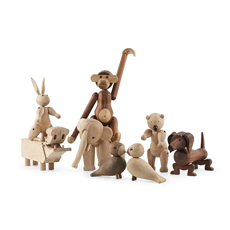 Kay Bojesen Other Animals Dog Wooden Figurines, Walnut, 4.3" H