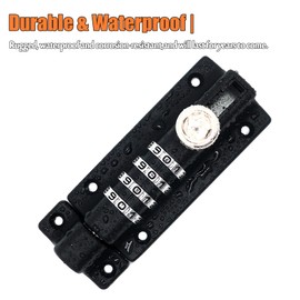 Combination Door Security Slide Latch Lock,Cyrmiug® High Security 4 Digit Pin Dial Gate Lock for Sheds, Home Reinforcement, barns, Fences, childproofing, cupboards, Workshop