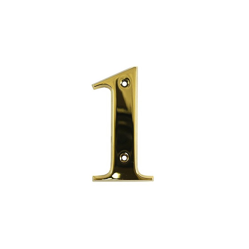 Beautiful 3 Inch Bevelled Edge Polished Gold Door Number 1