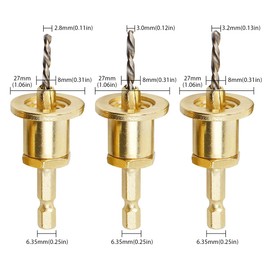 Evponk 5 Pcs Countersink Drill Bits Set, 1/4" Shank Counter Sink Bits for Wood Tungsten Steel Tapered Drill Bits 2.8, 3.0, 3.2, 3.5, 4mm for Woodworking