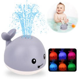 Upgrade Baby Toy, Baby Light Up Bath Tub Toys, LED Light Up Sprinkler Whale Water Sprinkler Pool Toys
