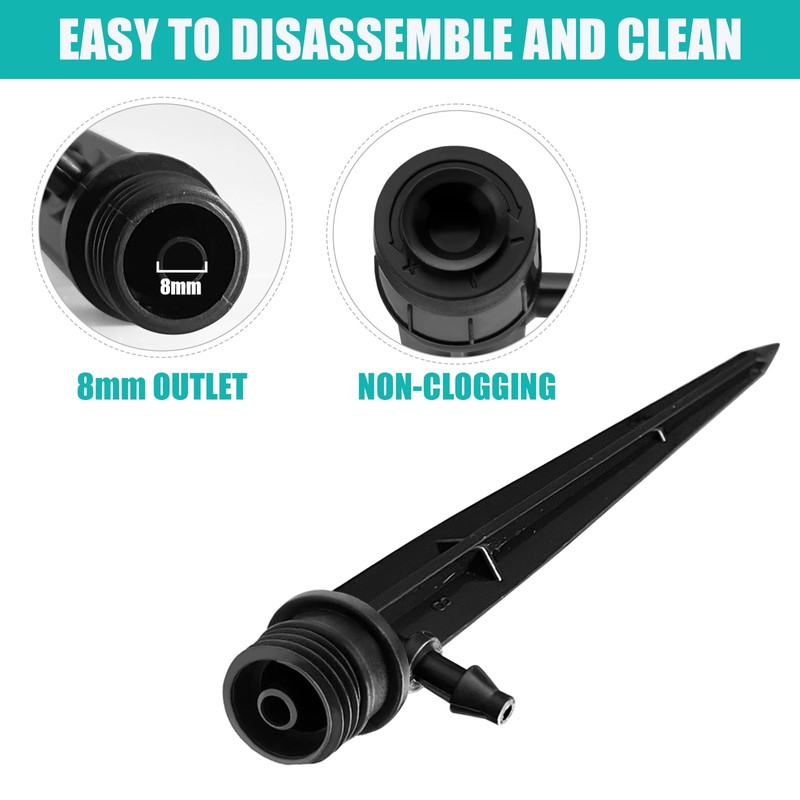 60 pcs 360 Degree Water Irrigation Drippers Drip Emitters, Adjustable
