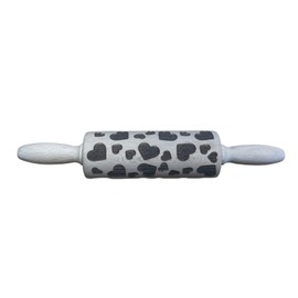 efo Embossed Heart Design Decorative Rolling Pin Baking Supplies for Unique Bakery and Pottery Beautifully Handmade Patterned 24cm