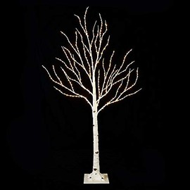 RAZ Imports 4' Birch Lighted Tree with 400 White Fairy Lights for Winter Holiday Celebrations