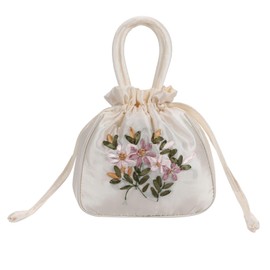 Harugio Drawstring Bag, Yukata Bag, Yukata Bag, Women's Handbag, Drawstring Pouch, Small Size, Mini Yukata, Bag, Bag, Stylish, Cute, Stylish, Cute, Dress, Kimono, Kimono, Popular, white, Free size