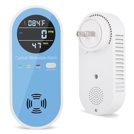 FLUNGSKY Travel Carbon Monoxide Detectors, AC Plug-in Carbon Monoxide Detector with LCD Digital Display, 3-in-1 CO Leak Detector, CO Alarm with Light & Voice Waring for Home (1 Pack)