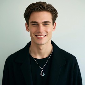 ONEFINITY Fish Hook Necklace 925 Sterling Silver Hawaii Fishing Hook Pendant Jewellery Gifts For Men