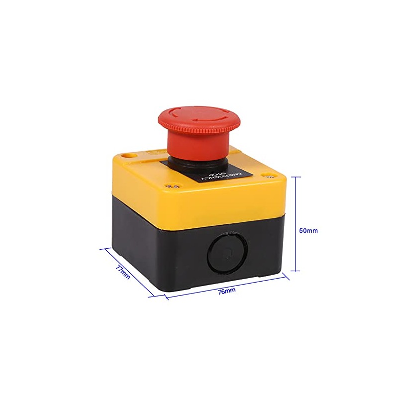 Atyhao Emergency Stop Push Button Switch Plastic Shell Red Shield