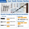 Muzata 10 Pack Black Screw Eye Hooks 3.3 Inch Stainless