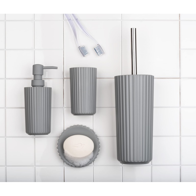 Wenko Soap Dispenser, Polypropylene (PP), Grey, 18 x 7 x