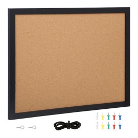 24 X 18 Inches Double-Sided Cork Board MDF Sticker Frame Vision Board 10 Pushpins 24 X 18 Inches Double-Sided Bulletin BoardSize: Size 24 by 18 Inches