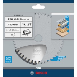 Bosch 1x PRO Multi Material Circular Saw Blade for Corded Hand-Held Saws (for Aluminium, Plastics, Ø mm, Professional Accessory Hand-Held Circular Saw)