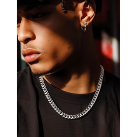 Curb Cuban Link Chain Necklaces for Men Jewelry 28inch Stainless Steel Colar Silver Color