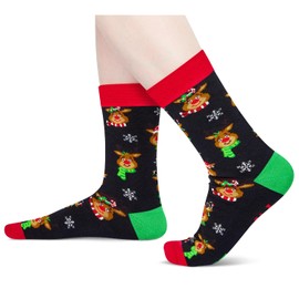 HAPPYPOP Christmas Gifts Ideas Stocking Socks - Holiday Socks Reindeer Socks for Teens, Secret Santa Gifts Christmas Gifts Stocking Stuffers