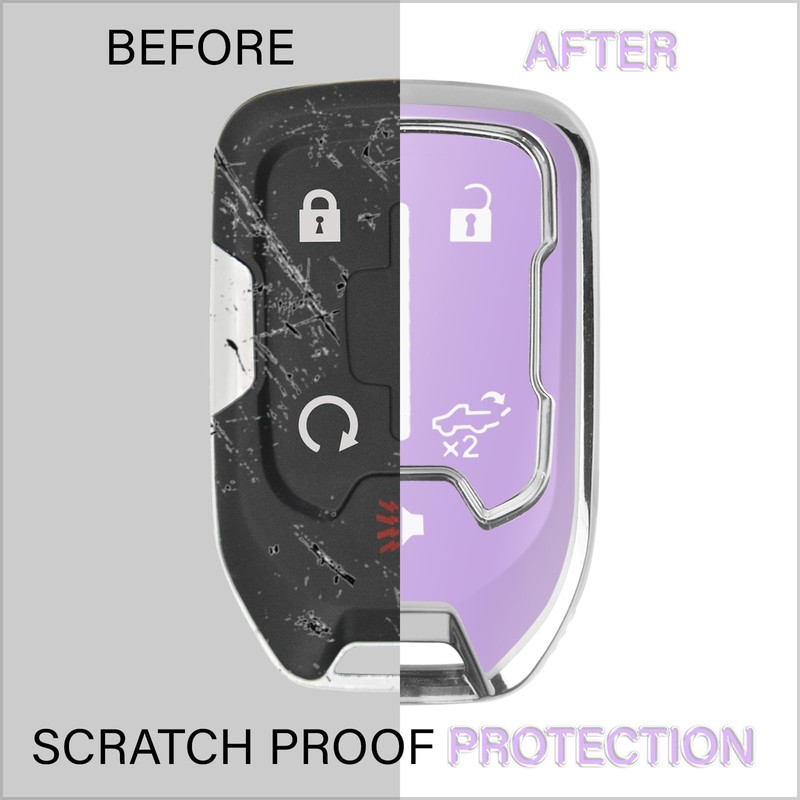 QBUC for GMC Key Fob Cover with Keychain Chrome Trim