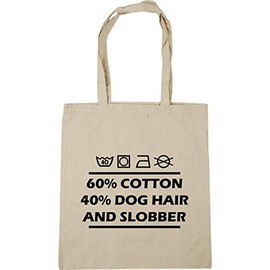 Hippowarehouse 60% cotton 40% dog hair and slobber Tote Shopping Gym Beach Bag 42cm x38cm, 10 litres