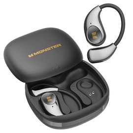 Monster Open Ear AC510 Earbuds, Bluetooth6.0 Wireless Earbuds, Stereo Sound Ear Buds with AI Intelligent Noise Reduction, Type-C Charging, Touch Control, 30H Playback, IPX6 Waterproof Earphones(Black)