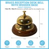 Elegant Brass Reception Desk Bell with Wooden Base – Ideal