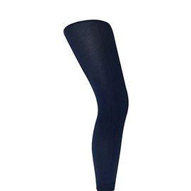 MYSASI Women's Thick 100 Denier Opaque Footless Tights (Navy Blue, M)