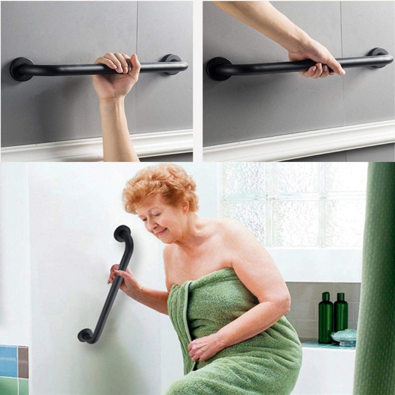 2 Pack Black Grab Bar 16 Inch - 1" Diameter,