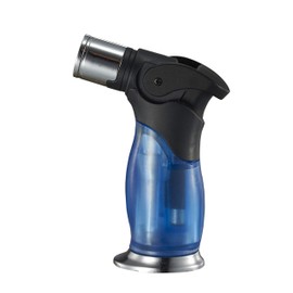 Visol Trigger Orange Triple Torch Cigar Lighter - Visible Butane Tank (Blue)