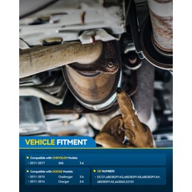PHILTOP Left Catalytic Converter Kit Direct-Fit Replacement For 2011-2017 300 3.6L, 2011-2014 Charger 3.6L, 2011-2015 Challenger 3.6L OE Replace 55721 (EPA Compliant)